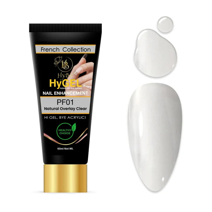 HYBA BEAUTY HyGel Perfect French Collection #1 60ml - Natural Overlay Clear #PF01