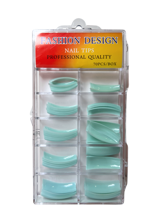 Fashion Design Nail Tips 70pc - Mint Green Color