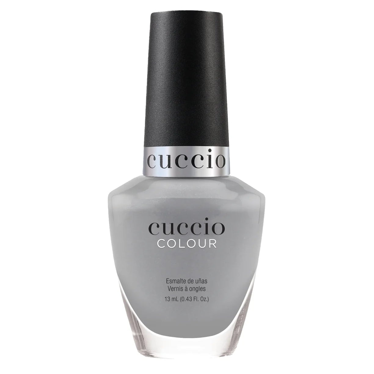 Cuccio nail polish bottle on a white background