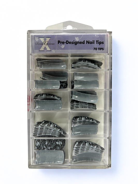 SCENT XPERIENCE Pre-Designed Nail Tips 70pc - Blue Camo