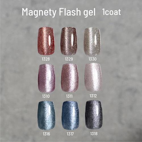 Nail gel polish swatches labeled with colors on a gray background