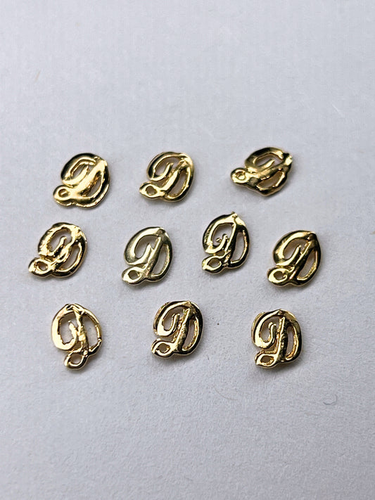 90's Gold Alphabet Charms - Letter D