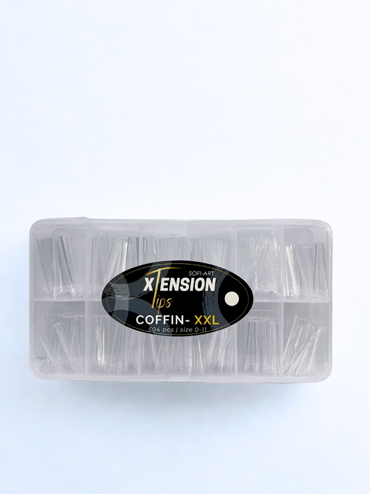 SOFI-ART Xtension Tips 504 pcs - Clear Coffin XXL