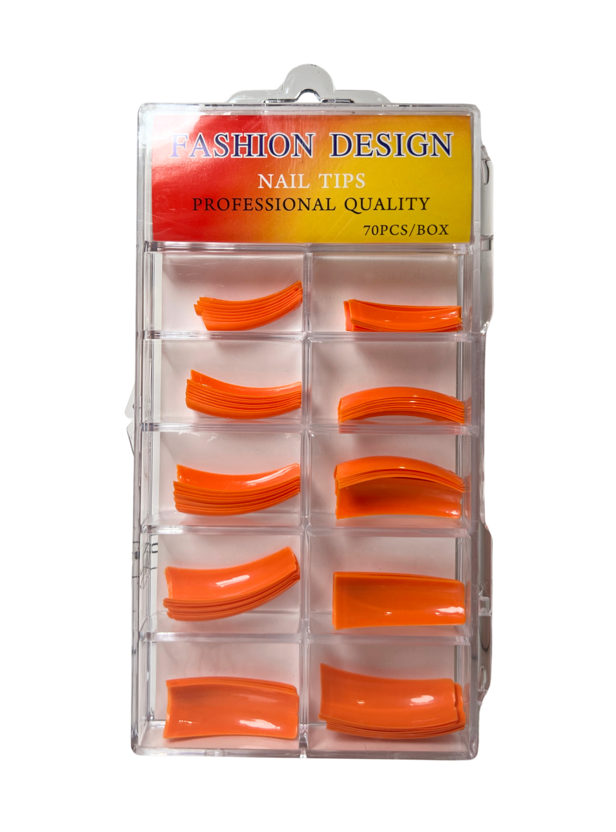 Fashion Design Nail Tips 70pc - Orange Color