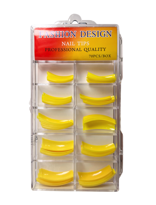Fashion Design Nail Tips 70pc - Yellow Color