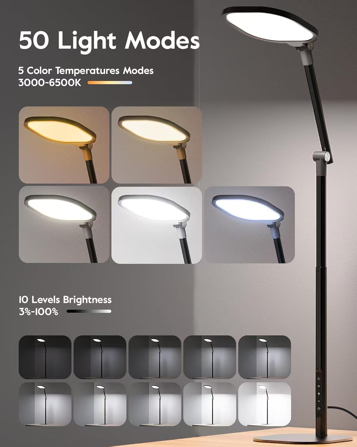 Square Desk Lamp - Black