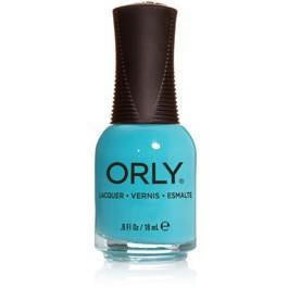 Orly nail polish bottle with blue color on a white background