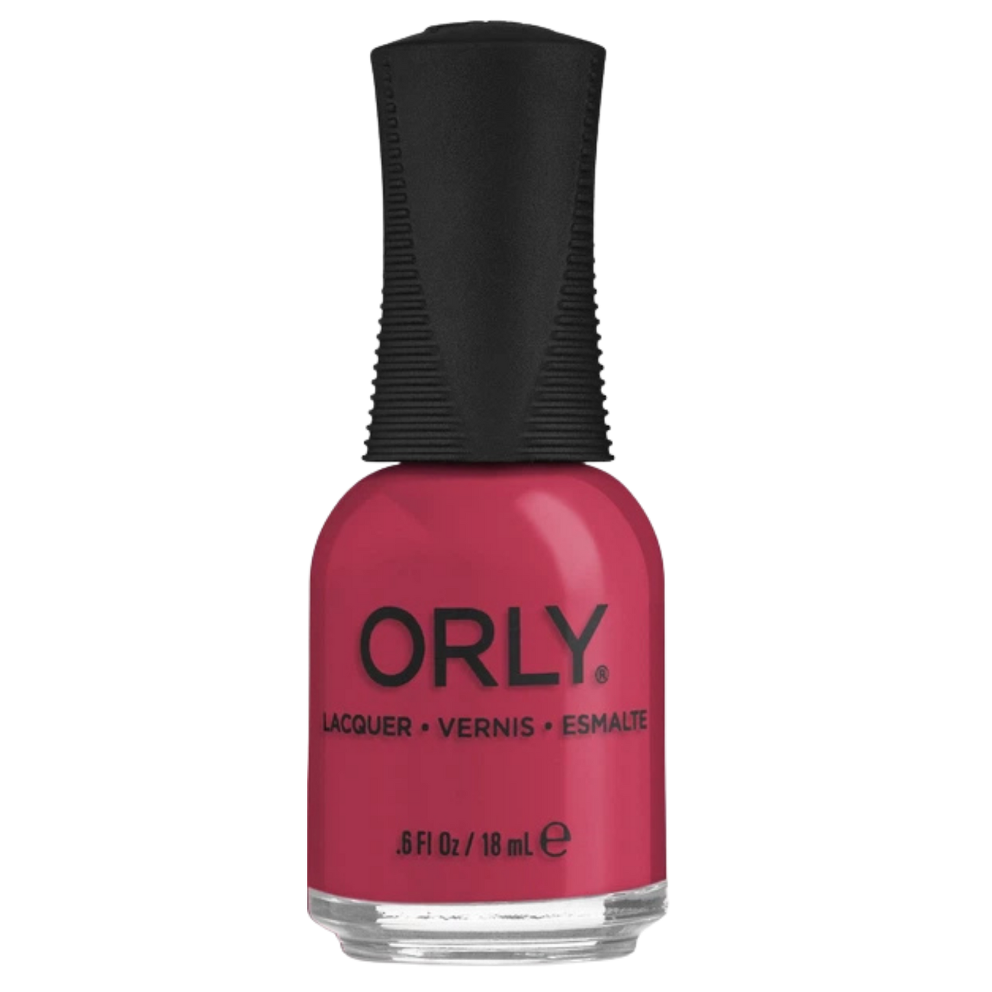 Orly nail polish bottle with black cap on a white background