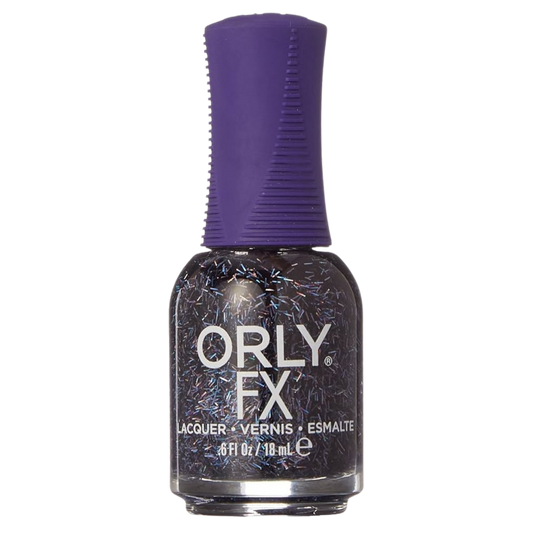 Orly FX nail polish bottle with purple cap on a white background