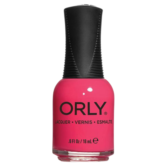 Orly nail polish bottle with pink color on a white background