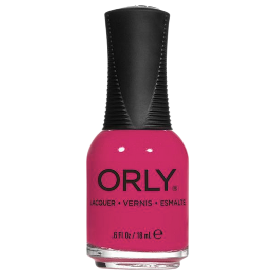 Orly nail polish bottle with pink color on a white background