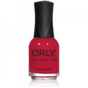 red nail polish with black cap on white background