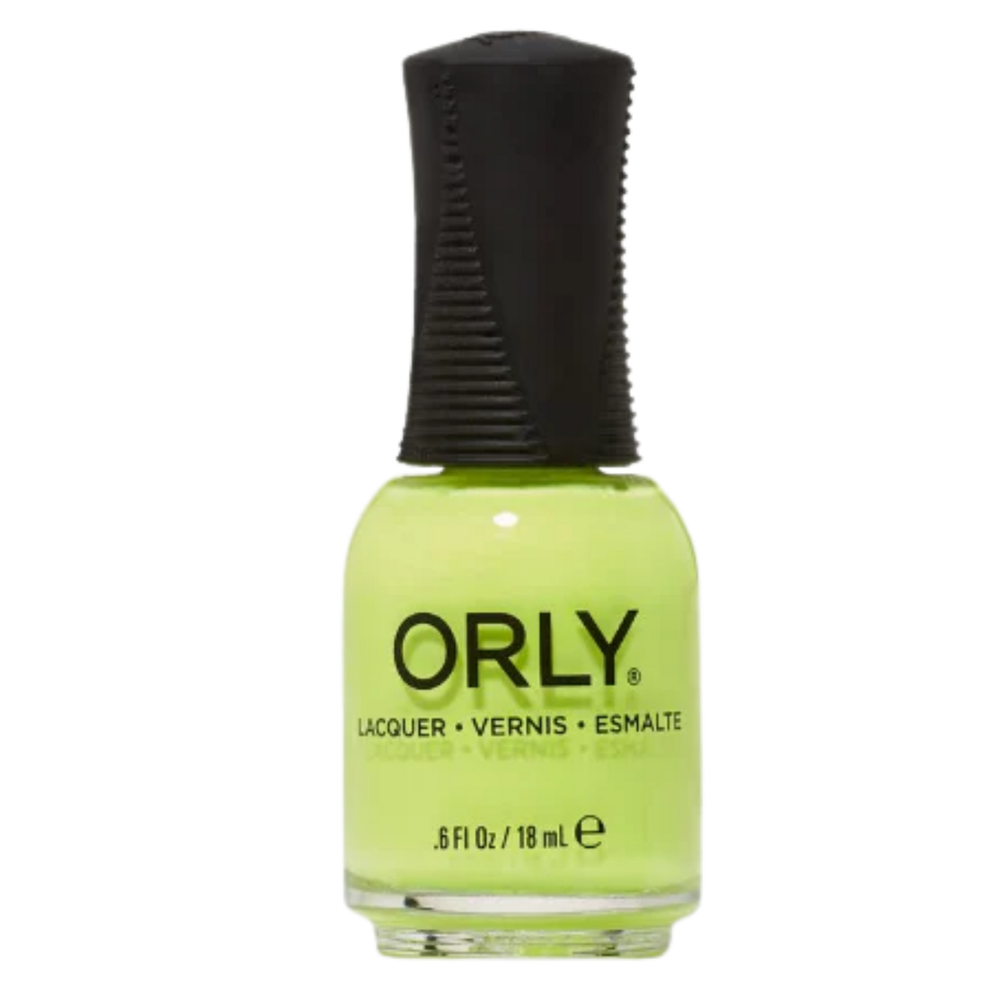 Orly nail polish bottle with a black cap on a white background