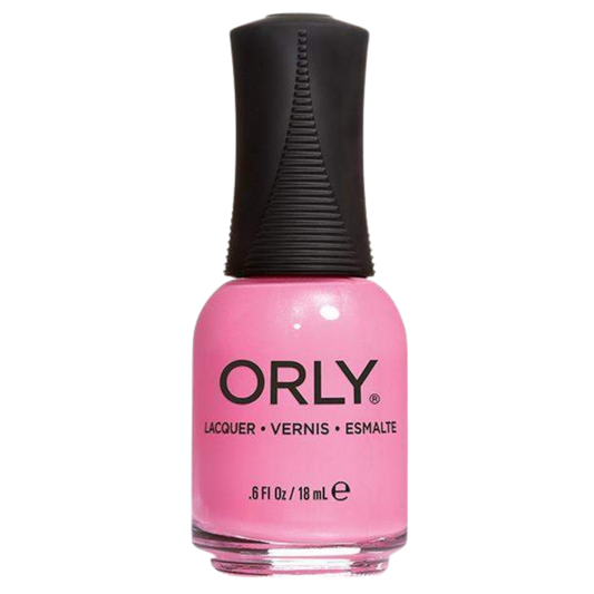 Orly nail polish bottle with pink color on a white background