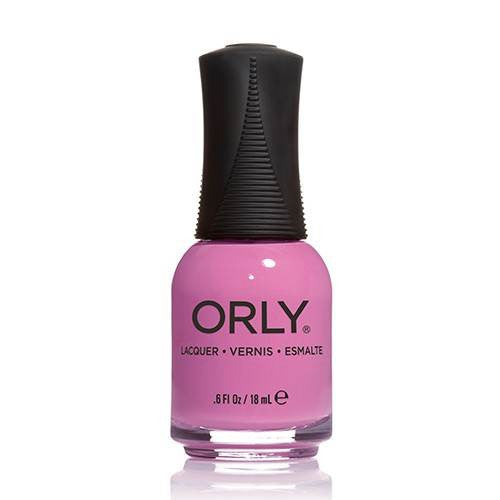 Orly nail polish bottle with pink lacquer on a white background