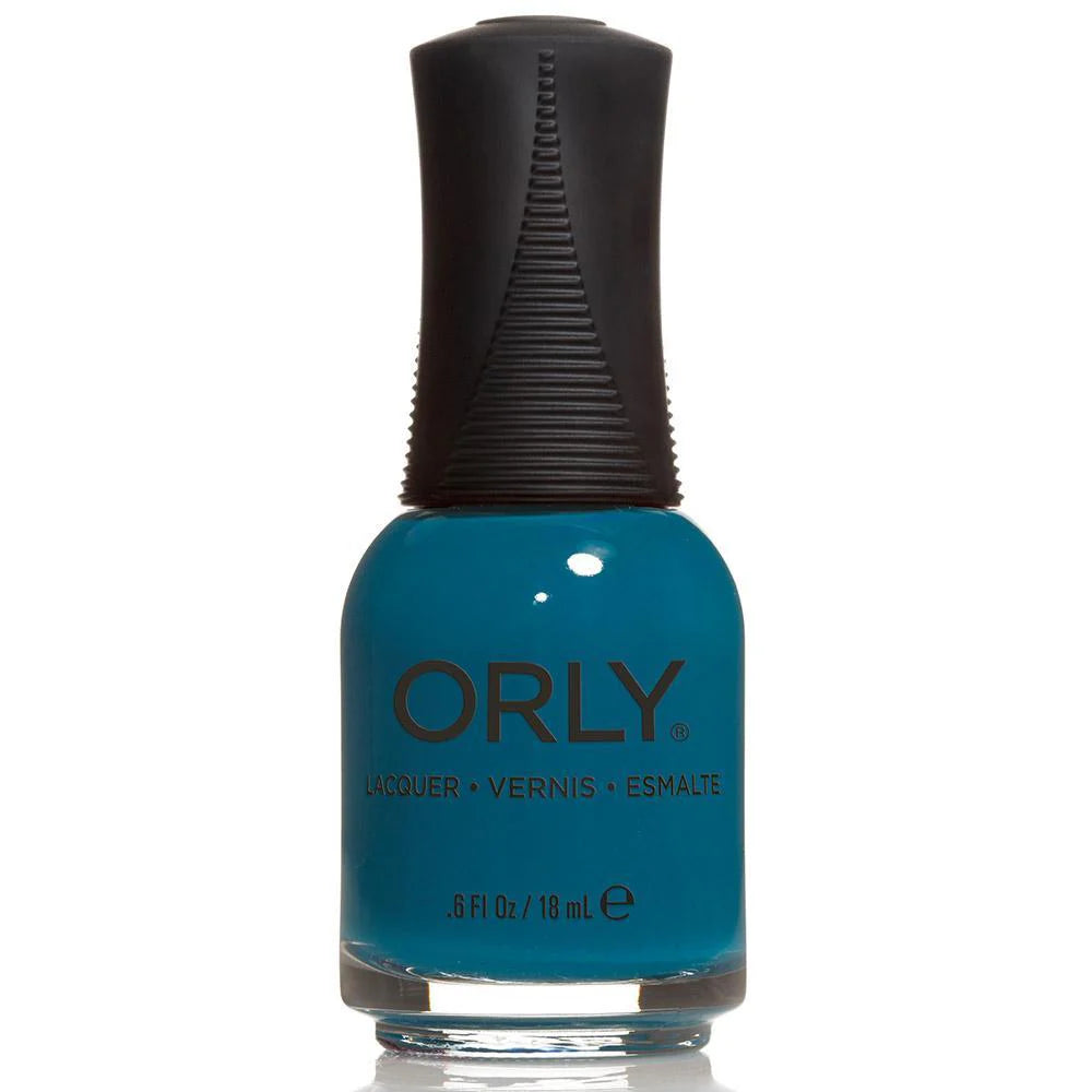 teal nail polish with black grip cap over a white background