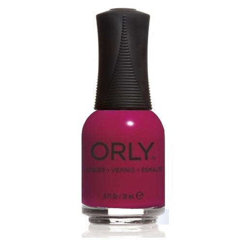 Orly nail polish bottle with a magenta color on a white background
