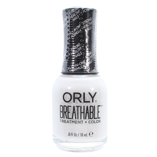 light gray nail polish with black cap over white background