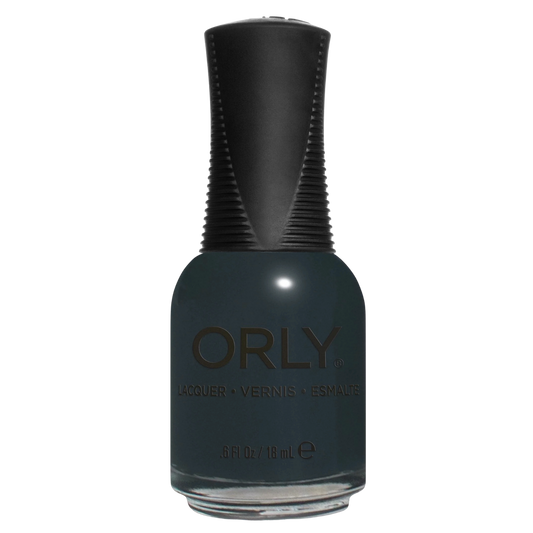 Orly nail polish bottle with black cap on a white background