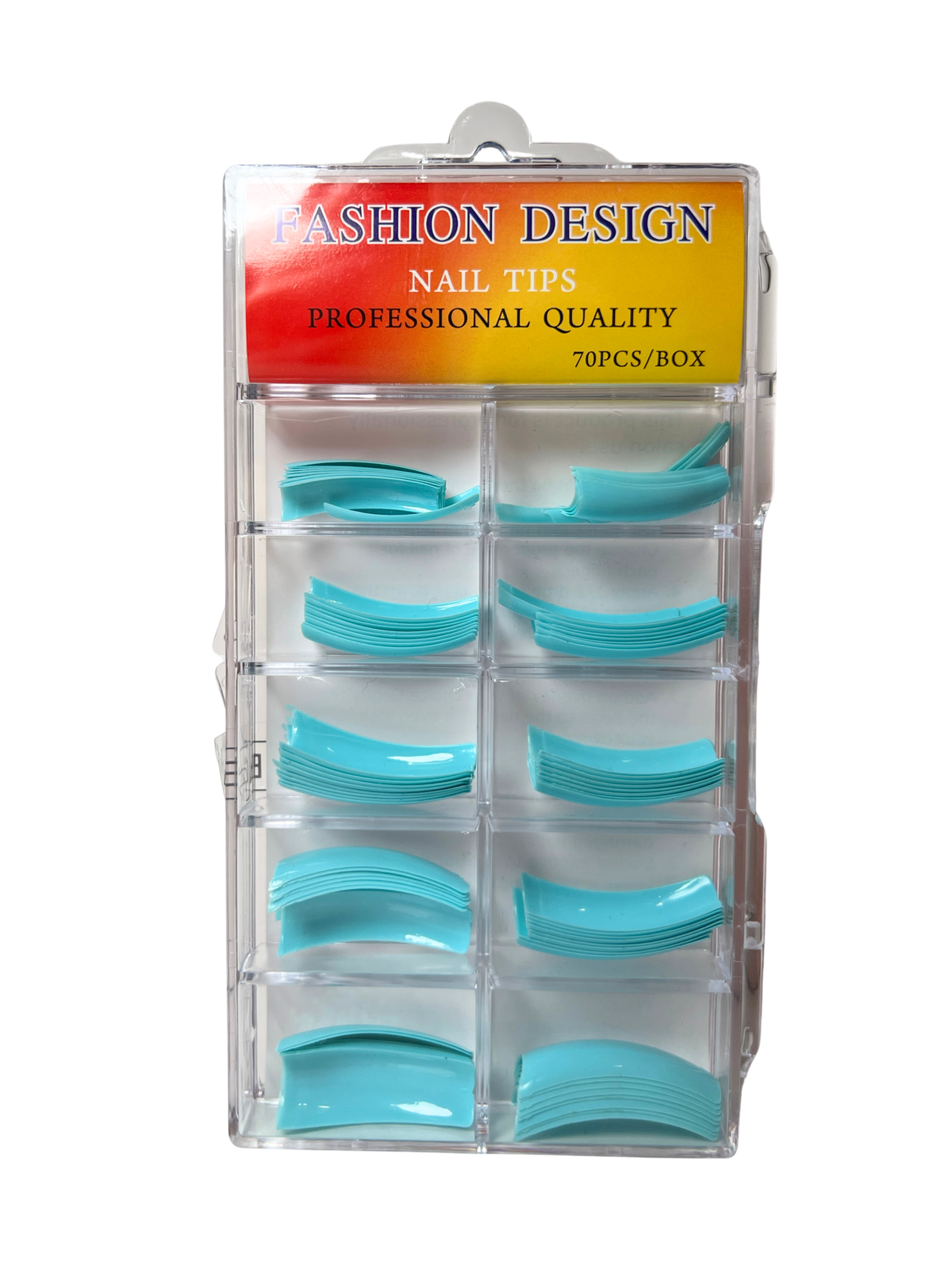 Fashion Design Nail Tips 70pc - Aqua Blue Color