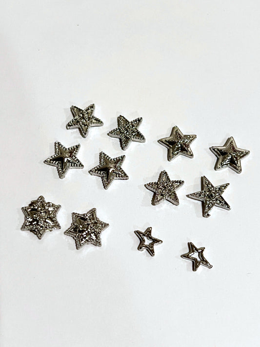 Chrome Star Nail Charms