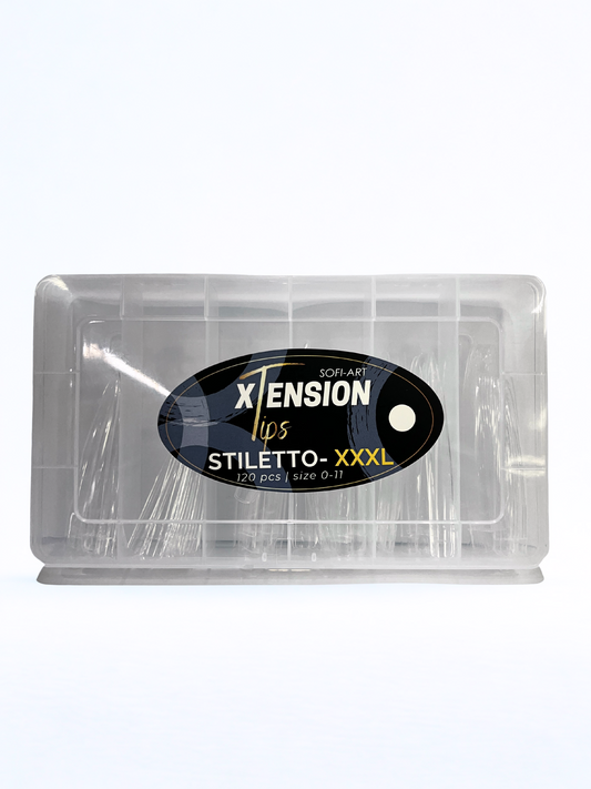 SOFI-ART Xtension Tips 120 pcs - Clear Stiletto XXXL