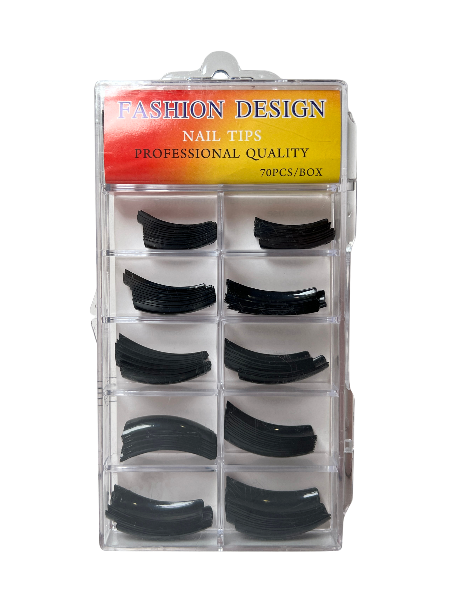 Fashion Design Nail Tips 70pc - Black Color
