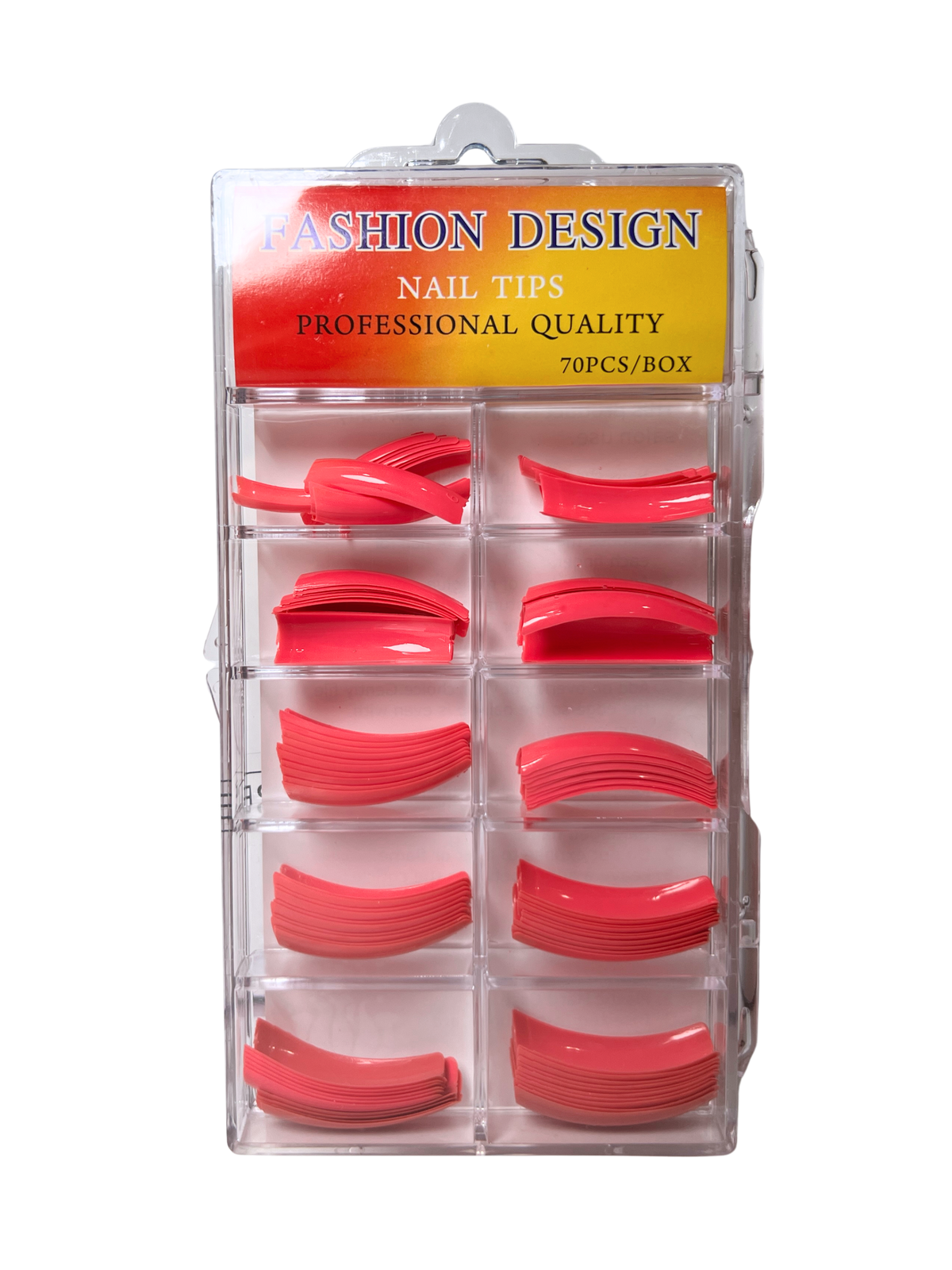 Fashion Design Nail Tips 70pc - Dark Pink Color