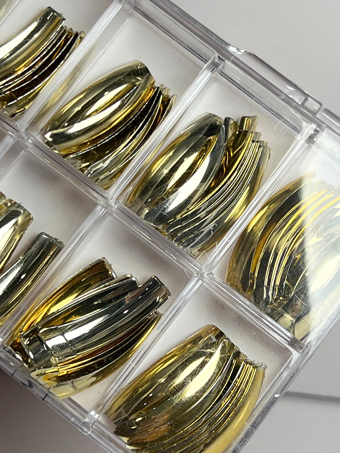 Fashion Design Nail Tips 70pc - Gold Chrome