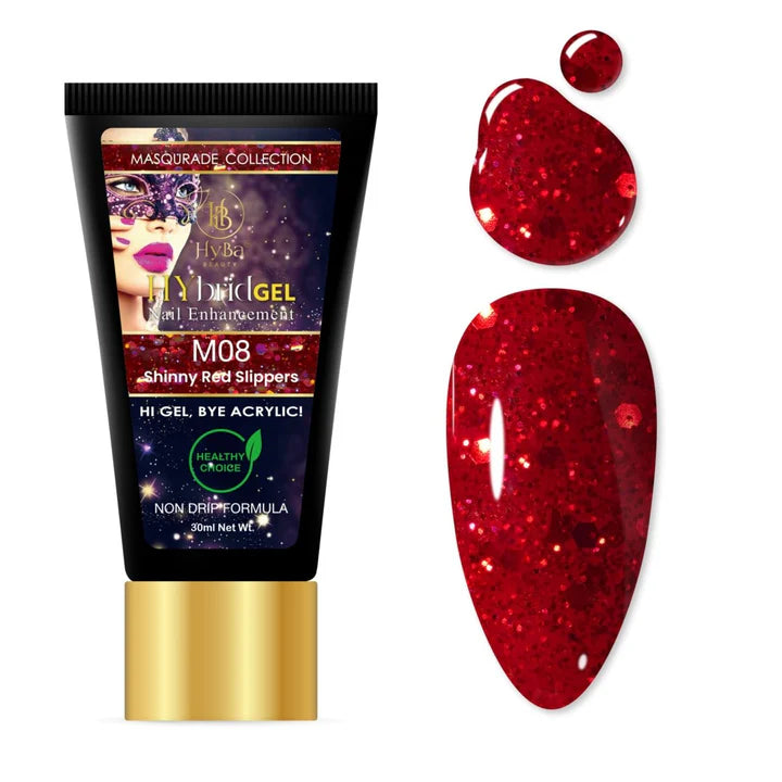 HYBA BEAUTY HyGel Masquerade Collection 30ml - Shinny Red Slippers #M08
