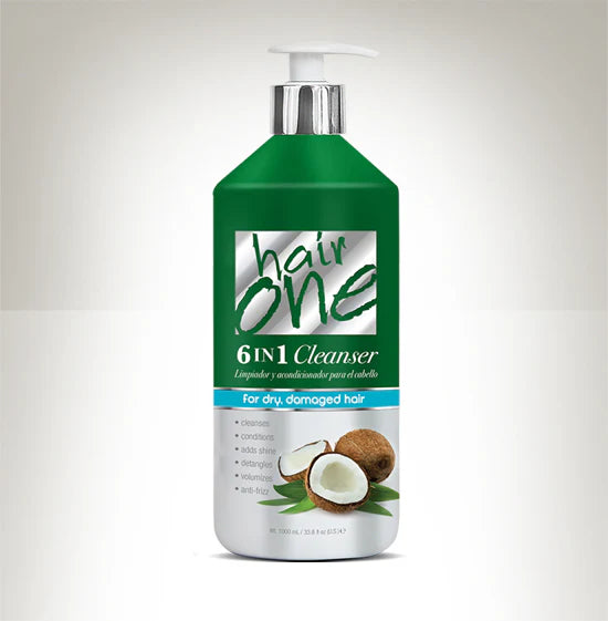 Hair One 6 in 1 Cleanser for Dry, Damaged Hair w/ Coconut Oil 33.8oz