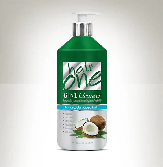 Hair One 6 in 1 Cleanser for Dry, Damaged Hair w/ Coconut Oil 33.8oz