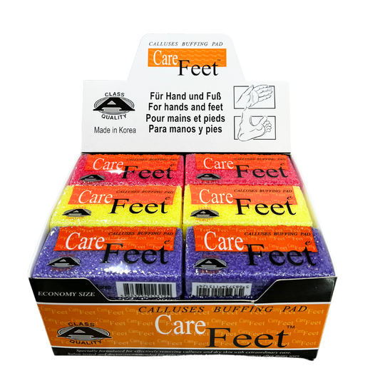 CAREFEET Small Callus Buffing Pad 24pc/Box - Mixed Colors