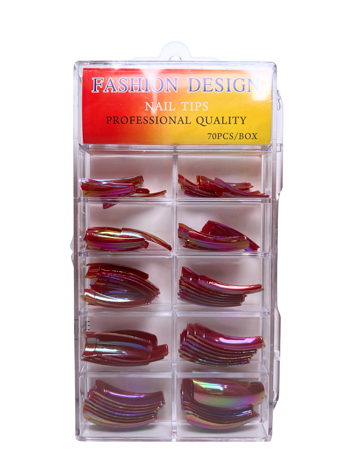 Fashion Design Nail Tips 70pc - Magenta Chrome