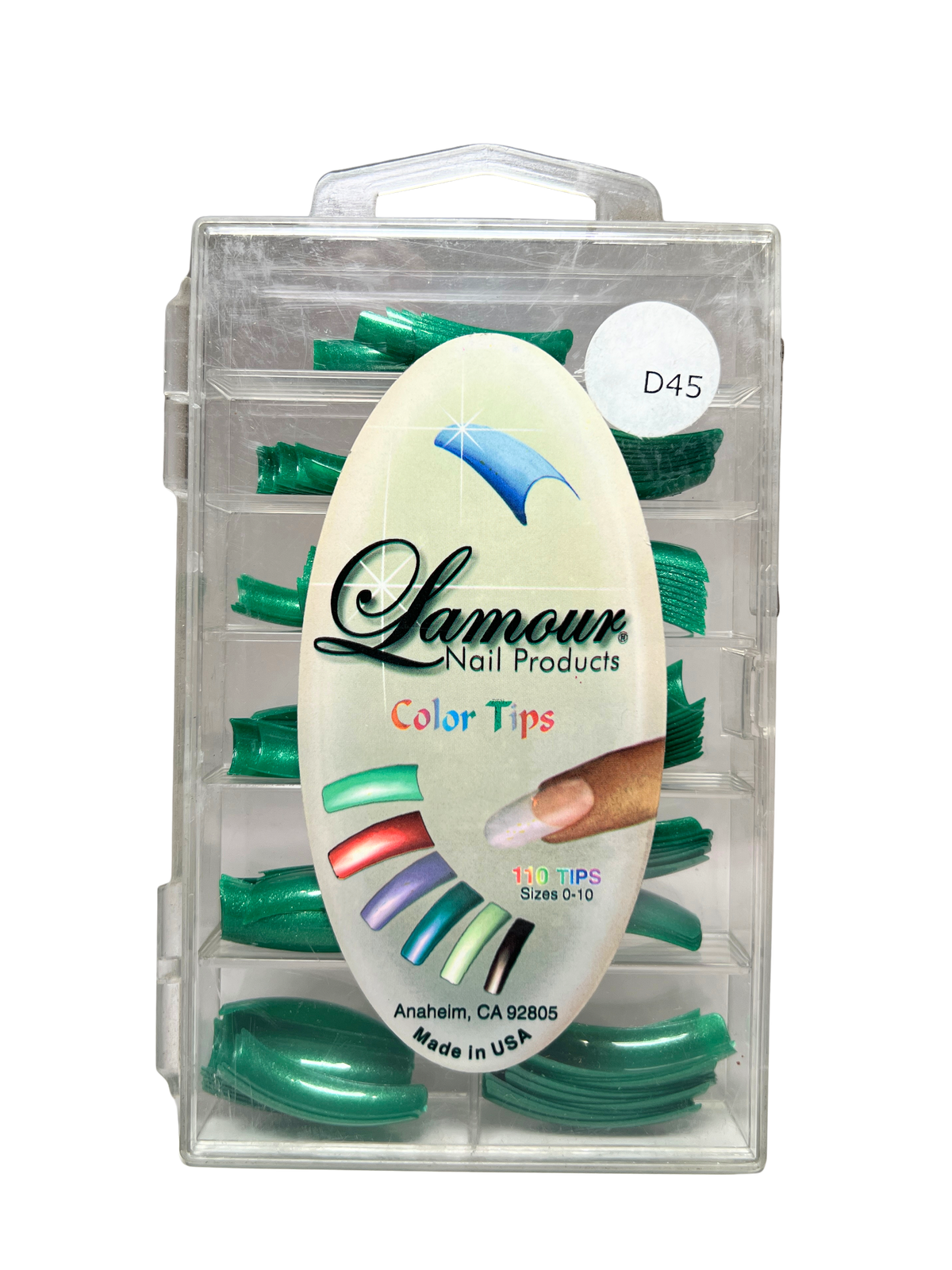 Lamour Nail Products Color Tips 110pc - Shimmer Teal