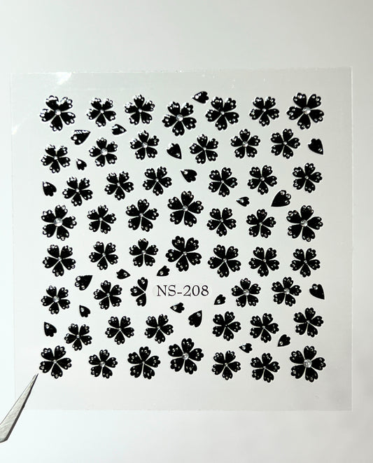NAILIAN Professional Nail Art Stickers - NS-208 (Black)