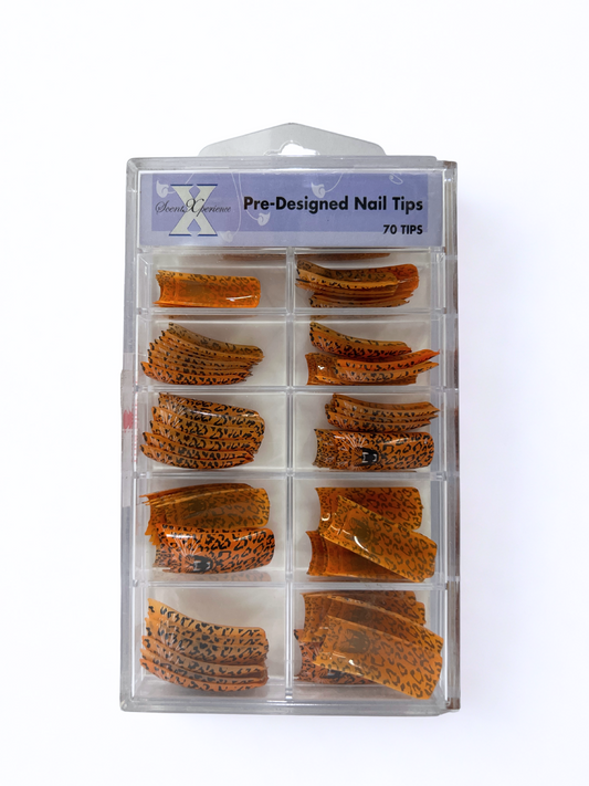 SCENT XPERIENCE Pre-Designed Nail Tips 70pc - Cheetah