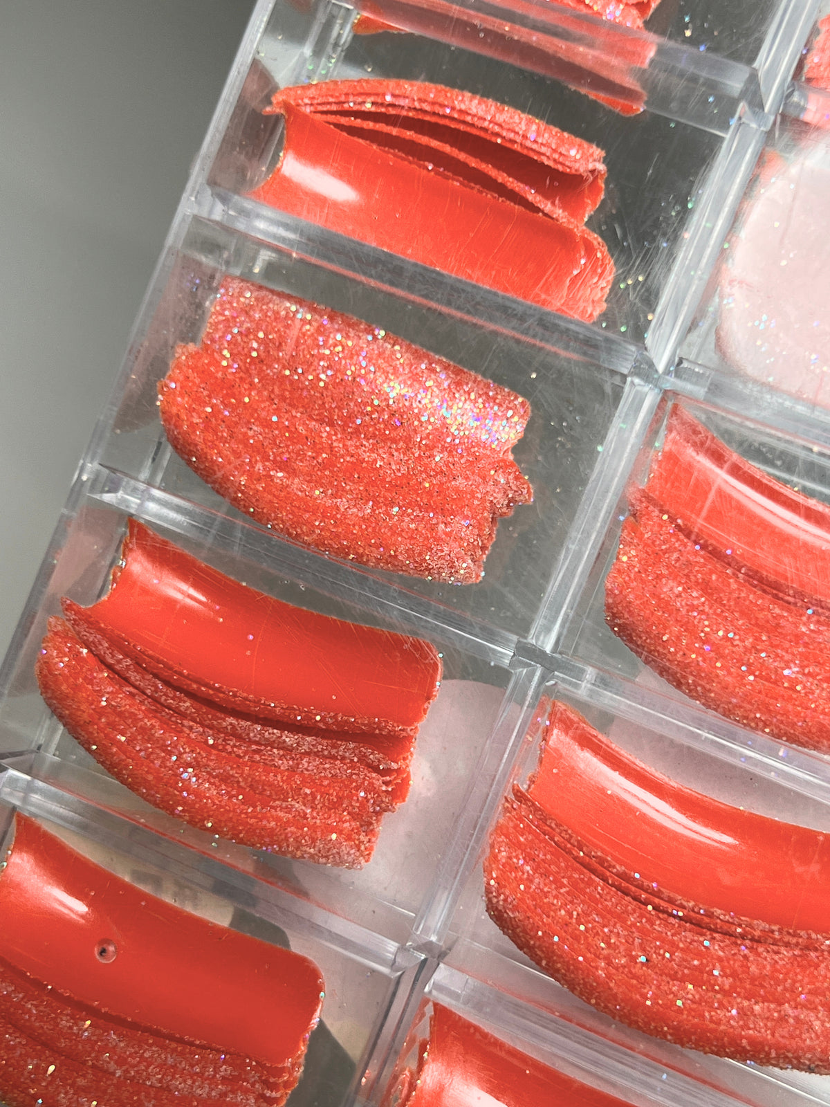 Luu Nail Designs Glitter Tips 110pc - Coral Tips/Fairy Dust Glitter