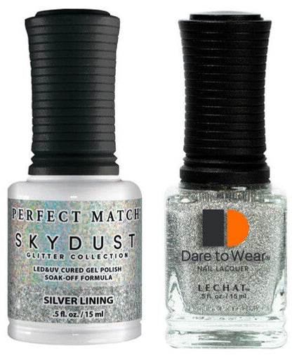 LECHAT Perfect Match SkyDust Gel Duo - Silver Lining #SDMS16
