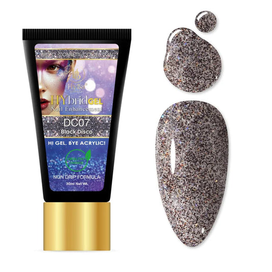 HYBA BEAUTY HyGel Disco Confetti Collection 30ml -  Black Disco #DC07