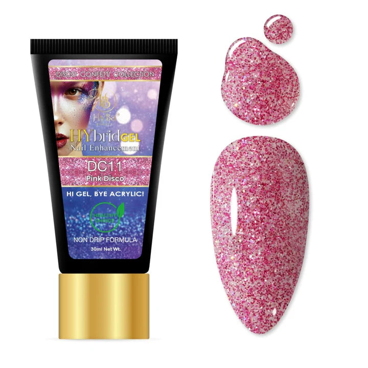HYBA BEAUTY HyGel Disco Confetti Collection 30ml -  Pink Disco #DC11