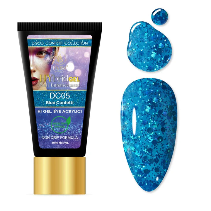 HYBA BEAUTY HyGel Disco Confetti Collection 30ml -  Blue Confetti #DC05