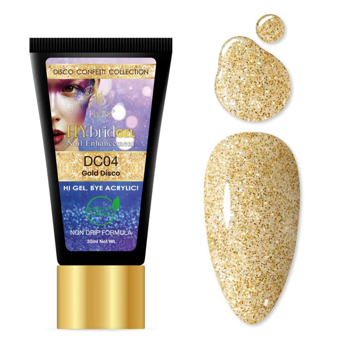 HYBA BEAUTY HyGel Disco Confetti Collection 30ml -  Gold Disco #DC04