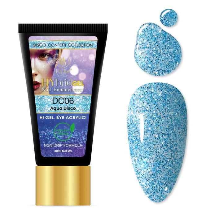 HYBA BEAUTY HyGel Disco Confetti Collection 30ml -  Aqua Disco #DC06