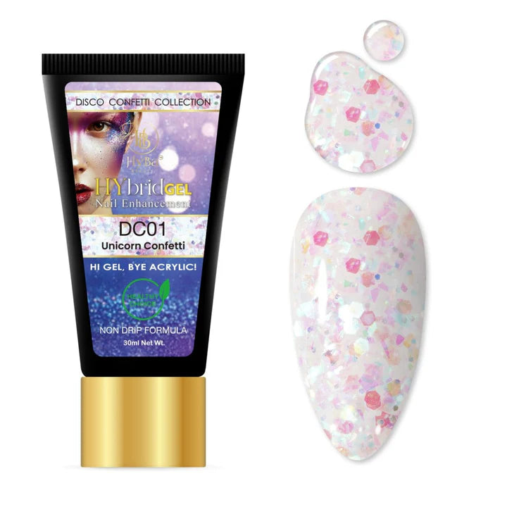 HYBA BEAUTY HyGel Disco Confetti Collection 30ml - Unicorn Confetti #DC01