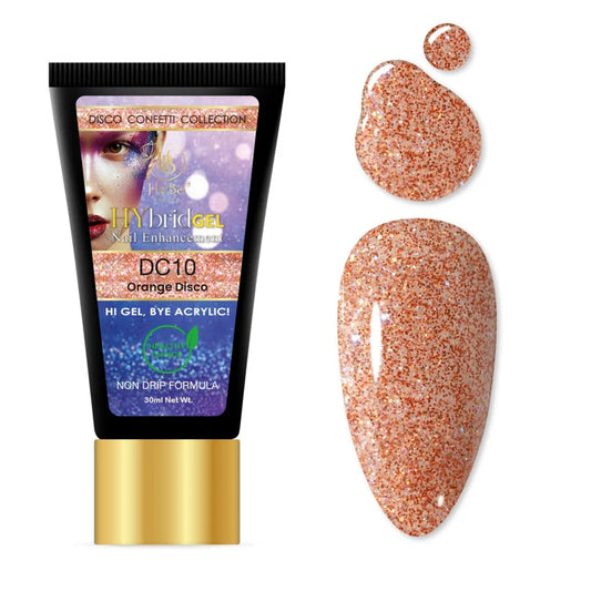 HYBA BEAUTY HyGel Disco Confetti Collection 30ml -  Orange Disco #DC10