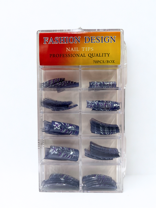 Fashion Design Nail Tips 70pc - 90's Flower #2