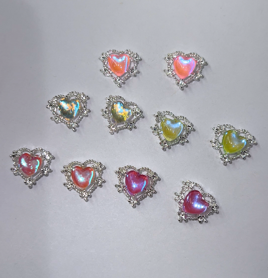 Glassy Heart Charms