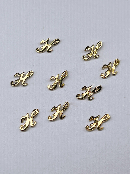 90's Gold Alphabet Charms - Letter H