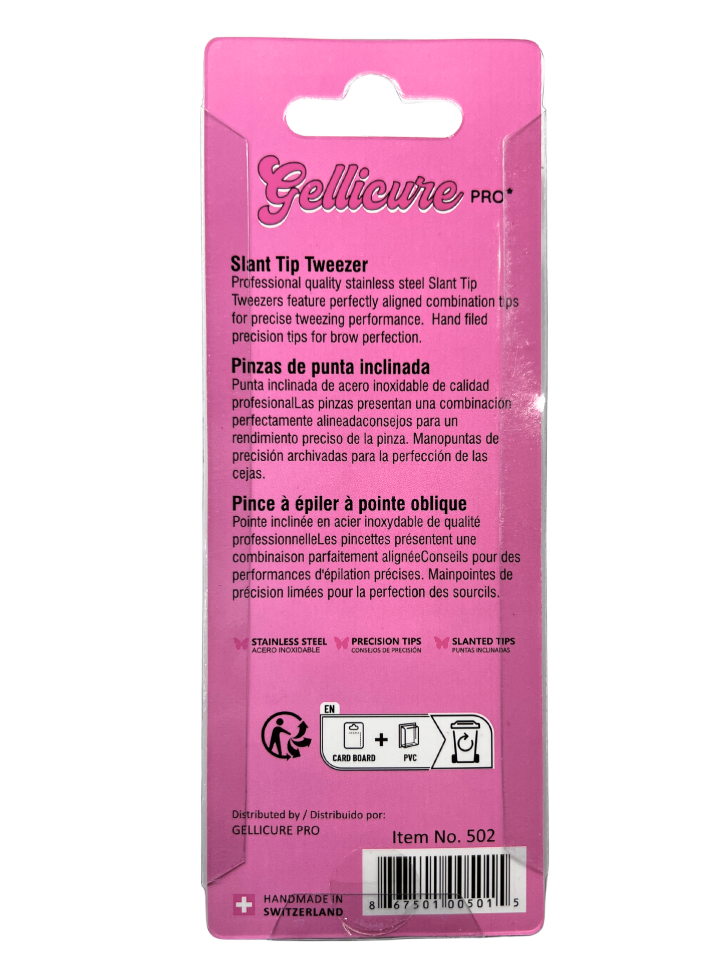 GELLICURE PRO★ Slant Tip Tweezer - Silver